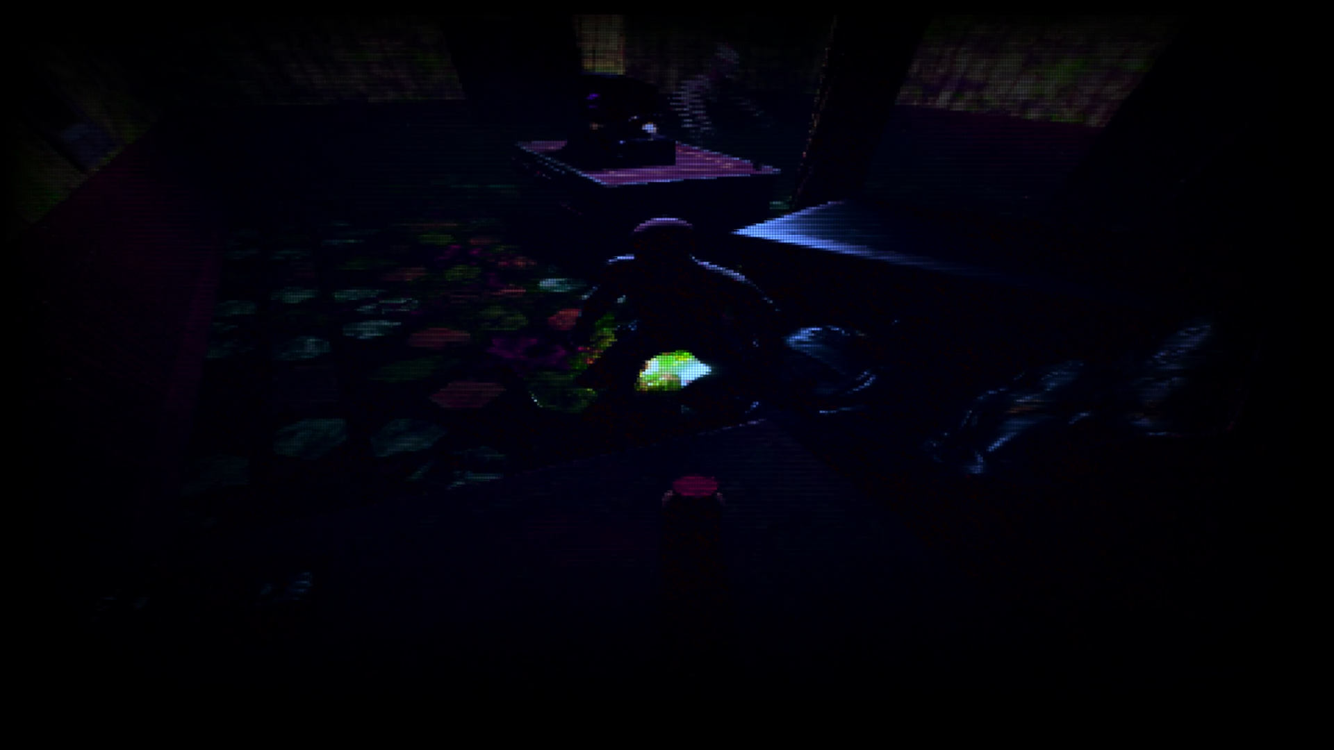 Crouching to avoid sound triggers.